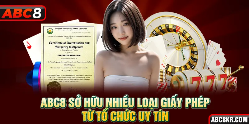 ABC8 sở hữu nhiều loại giấy phép từ tổ chức uy tín